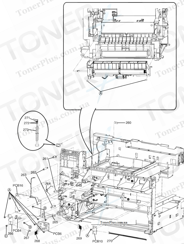 Каталог запчастей для Panasonic KXMB3020 - Front Cabinet Section