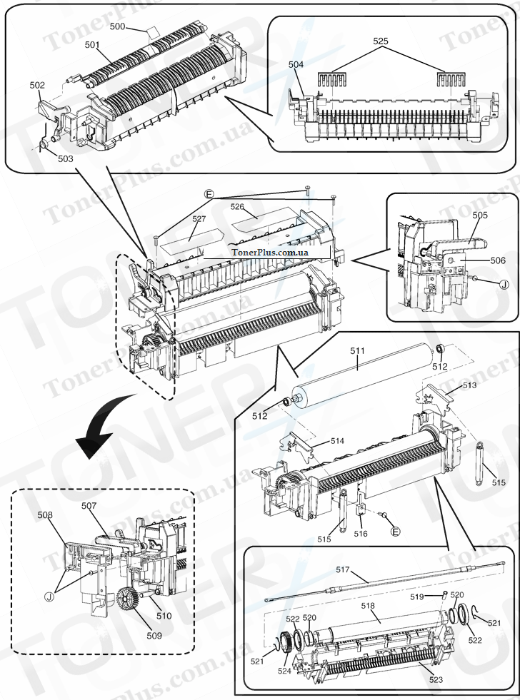 Каталог запчастей для Panasonic KXMB3020 - Fuser Section (1)