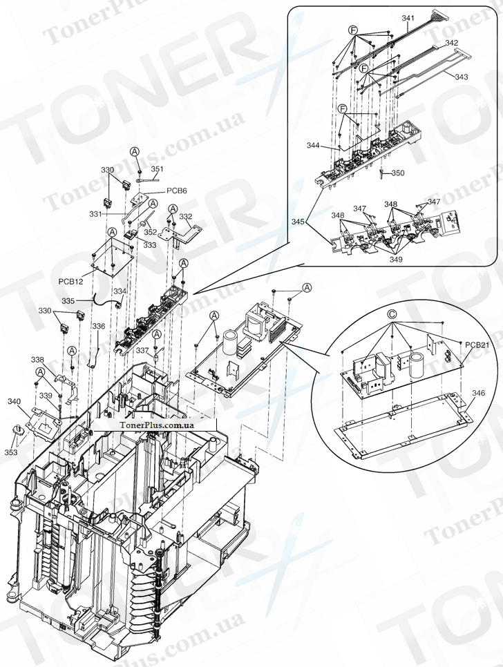 Каталог запчастей для Panasonic KXMC6020 - Rear Cabinet Section 1