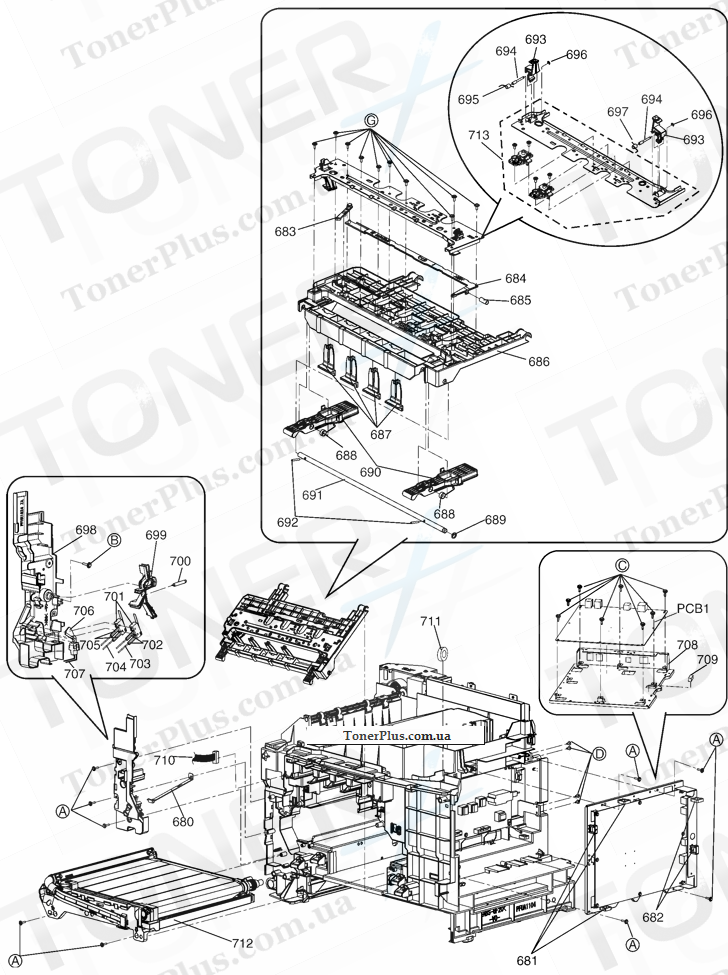 Каталог запчастей для Panasonic KXMC6020 - Front Cabinet Section 2