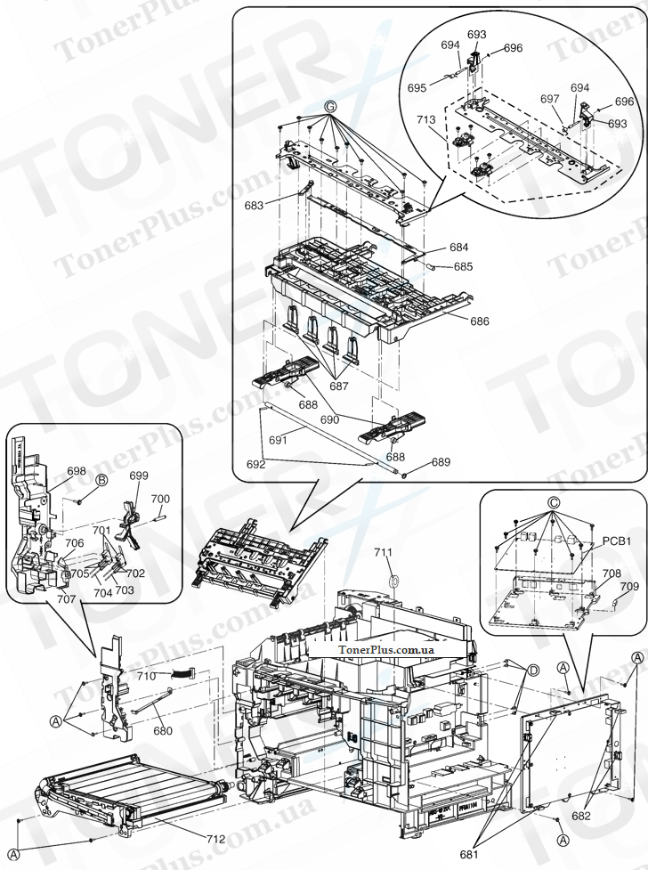 Каталог запчастей для Panasonic KXMC6040 - Front Cabinet Section 2
