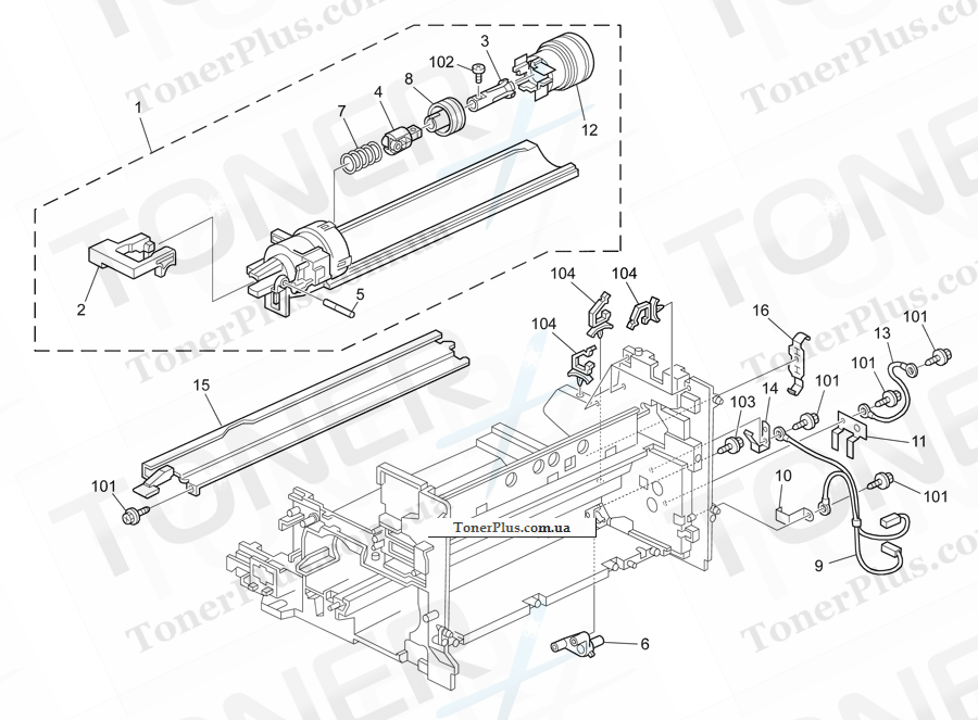 Каталог запчастей для Ricoh Aficio MP1811L - Toner Supply Unit (B282-62/B283-62)