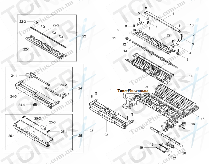Каталог запчастей для Samsung SCX4729FD - Frame-Paper Path