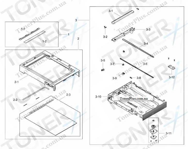 Каталог запчастей для Samsung SCX4729HD - Platen