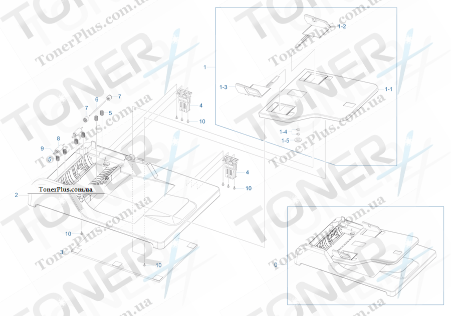 Каталог запчастей для Samsung SCX5635FN - MEA Unit-Cover Platen