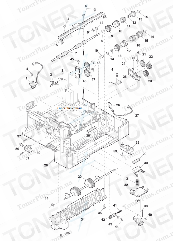 Каталог запчастей для Toshiba DP1510 - PAPER FEED BLOCK