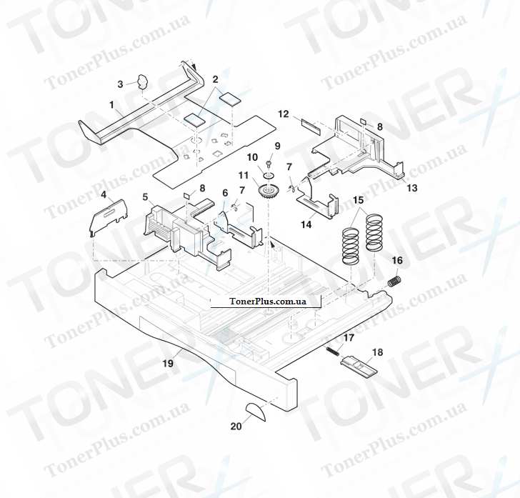 Каталог запчастей для Toshiba DP1510 - PAPER TRAY
