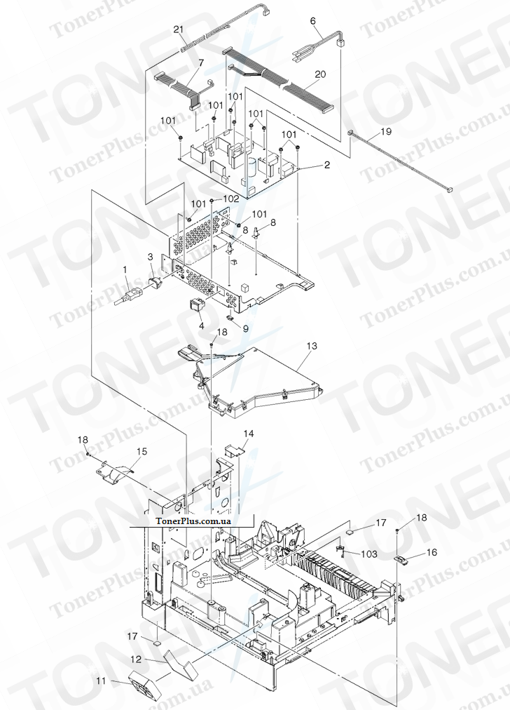 Каталог запчастей для Toshiba DP1640 - BASE-FRAME-ASY