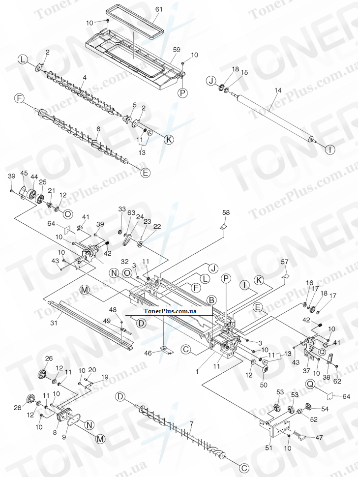 Каталог запчастей для Toshiba DP1640 - DEVELOPER-ASY