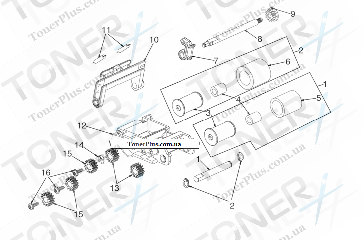 Каталог запчастей для HP LaserJet M5025 MFP - Pickup roller assembly (ADF)