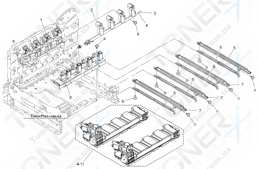 Каталог запчастей для Konica-Minolta bizhub C20 - I/U RAIL SECTION