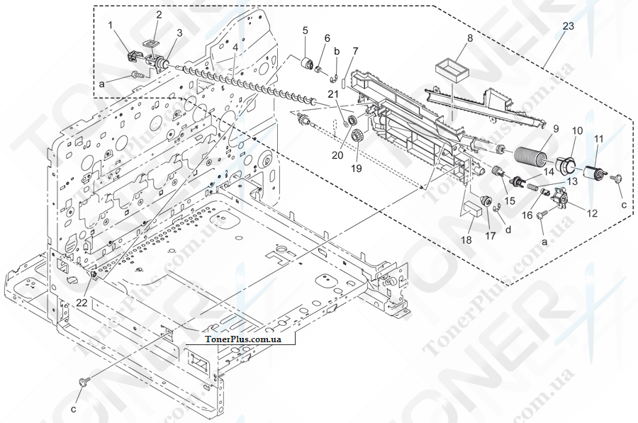 Каталог запчастей для Konica-Minolta bizhub C20 - WASTE TONER TRANSPORT SECTION