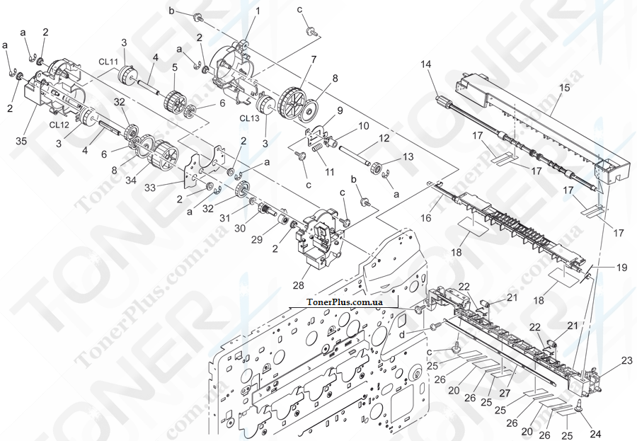 Каталог запчастей для Konica-Minolta bizhub C20 - SWITCH BACK SECTION