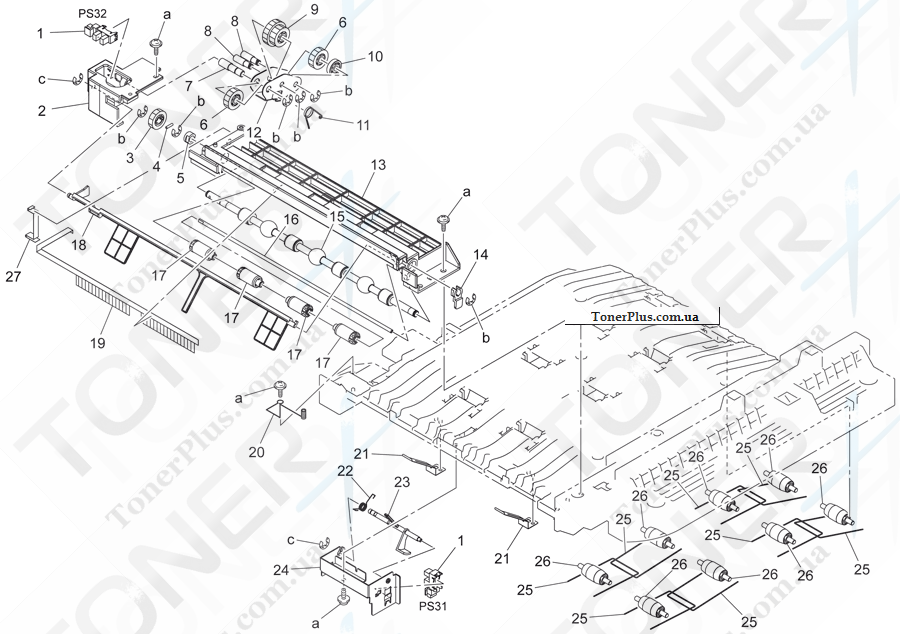 Каталог запчастей для Konica-Minolta bizhub C20 - HORIZONTAL TRANSPORT UNIT 3