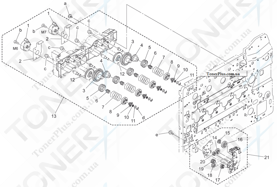 Каталог запчастей для Konica-Minolta bizhub C20 - HOPPER DRIVE SECTION