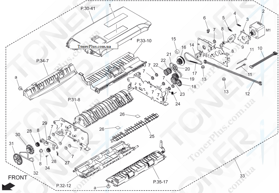 Каталог запчастей для Konica-Minolta bizhub C20 - ADF TRANSPORT SECTION