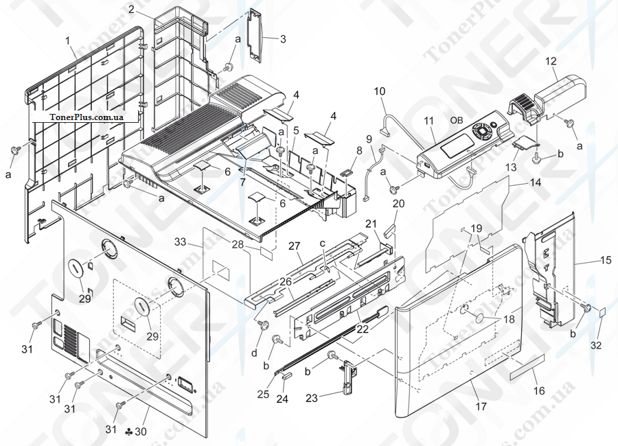 Каталог запчастей для Konica-Minolta bizhub C31P - EXTERNAL PARTS