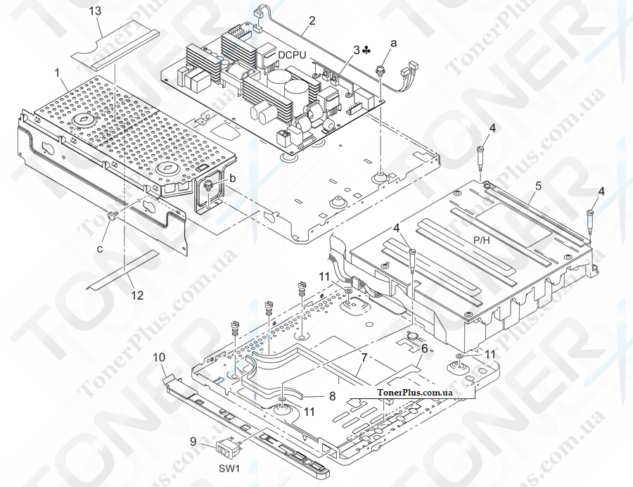 Каталог запчастей для Konica-Minolta bizhub C31P - P-H FRAME SECTION