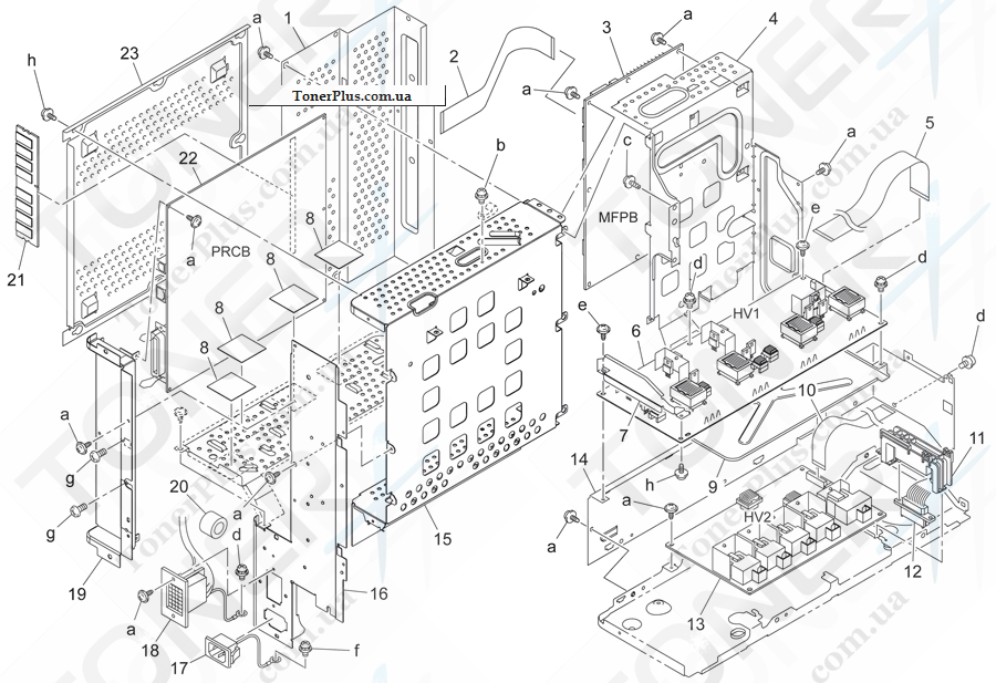 Каталог запчастей для Konica-Minolta bizhub C31P - ELECTRICAL COMPONENTS