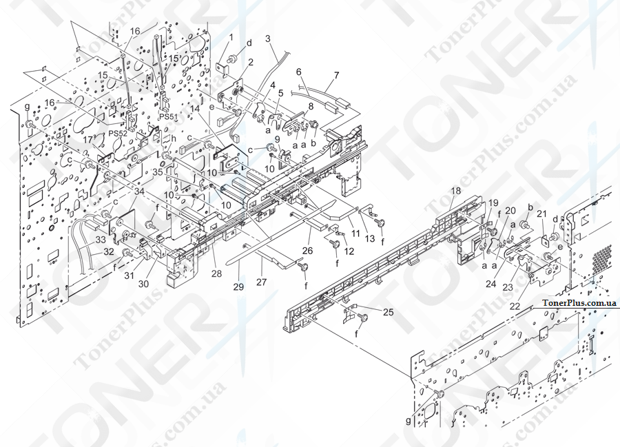 Каталог запчастей для Konica-Minolta bizhub C452 - TRANSFER RAIL SECTION