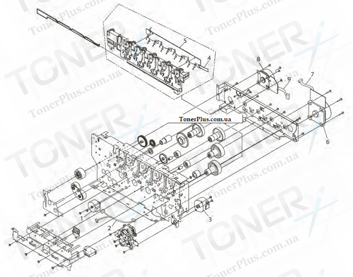 Каталог запчастей для OKI C610 - Plate-Assy-Side R